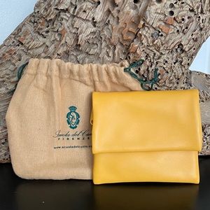 Italian Leather Wallet in Yellow and Green